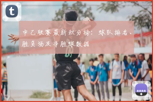 中乙联赛最新积分榜：球队排名、胜负场及净胜球数据